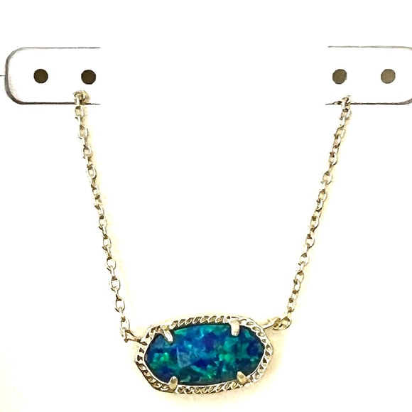 NWT Kendra Scott Elisa Blue Opal & Yellow Gold Retired Stunning Opal Very Rare! - Picture 11 of 14